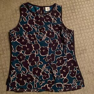Blue flowered sleeveless top, by CABI.